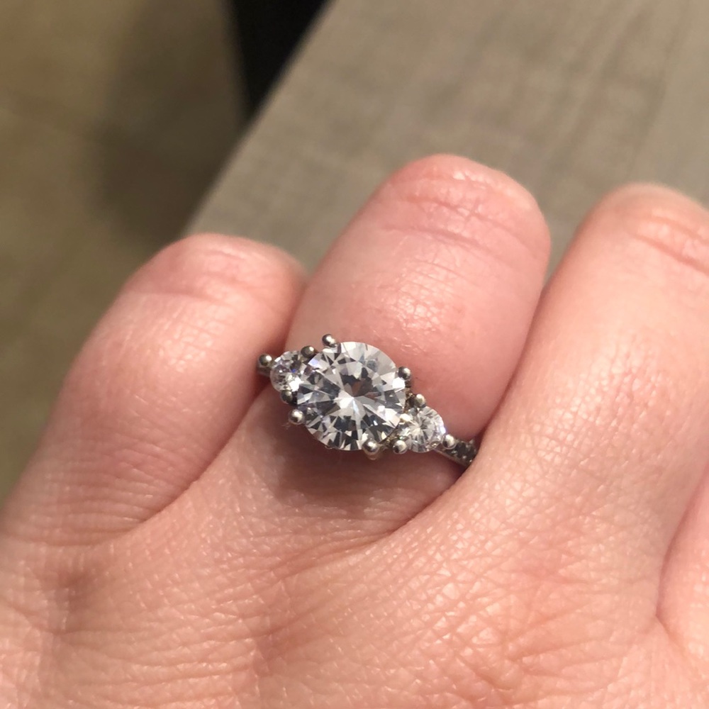 3 stone Crystal ring
